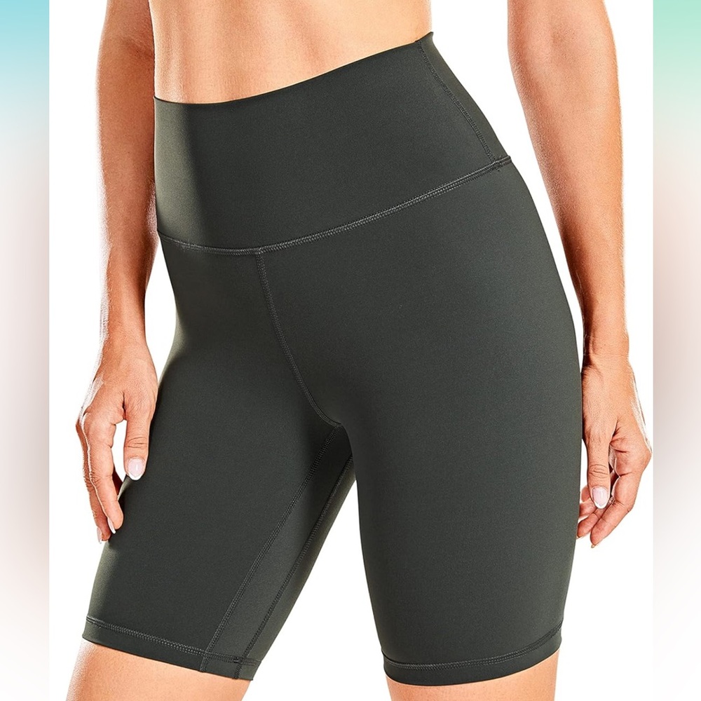⭐️CRZ YOGA olive green gray workout athletic biker shorts without pockets